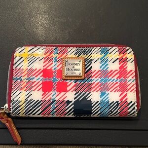 Dooney & Bourke Multicolor Plaid Zip Wallet
